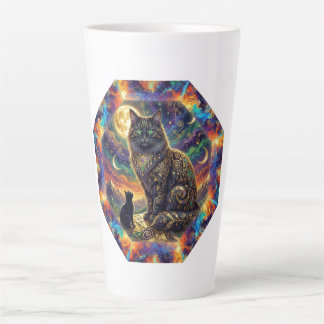 Caneca De Café Latte Imagem de fantasia extrema de 2 gatos em ambiente