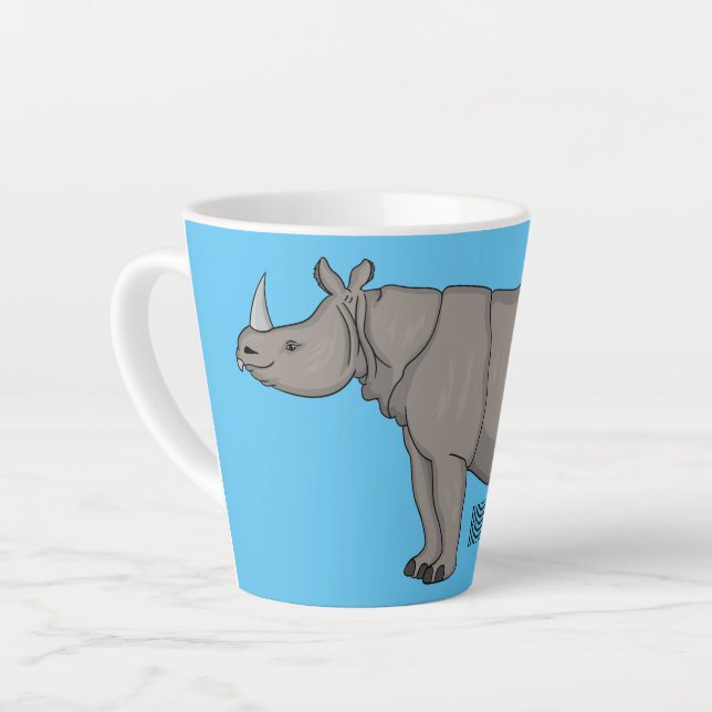 Caneca De Café Latte Imagem do desenho animado de Javan rhinoceros (Ângulo esquerdo)