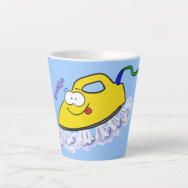 Caneca De Café Latte Imagem engraçada da lavanderia de ferro (Frente)