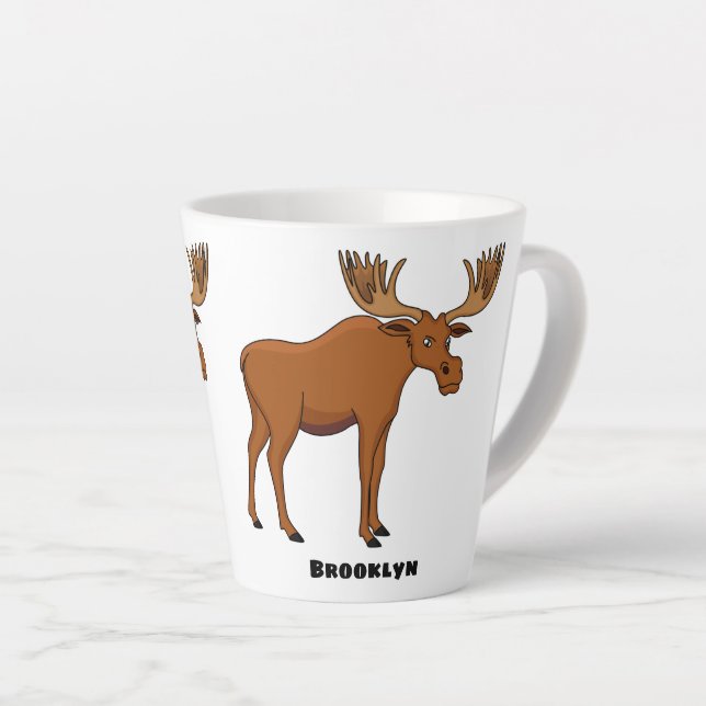 Caneca De Café Latte Imagem engraçada de desenho animado (Ângulo direito)
