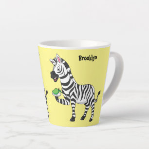 Caneca De Café Latte Imagem engraçada de desenho animado zebra