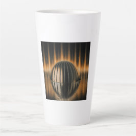 Caneca De Café Latte Imagem Fantasia Bronze Halfdome Em Superfície Refl