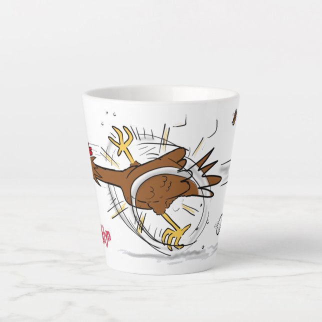 Caneca De Café Latte Imagem legal e engraçada de desenho animado de fra (Frente)