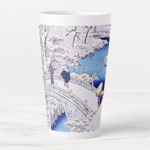 Caneca De Café Latte Imagem na Ponte por Utagawa Hiroshige