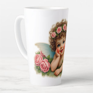 Caneca De Café Latte Imagem para scrap - Fada antiga criança deitada em