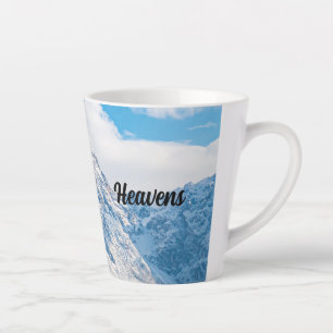 Caneca De Café Latte Imagem Personalizada de Chá Café Céus Texto Azul C