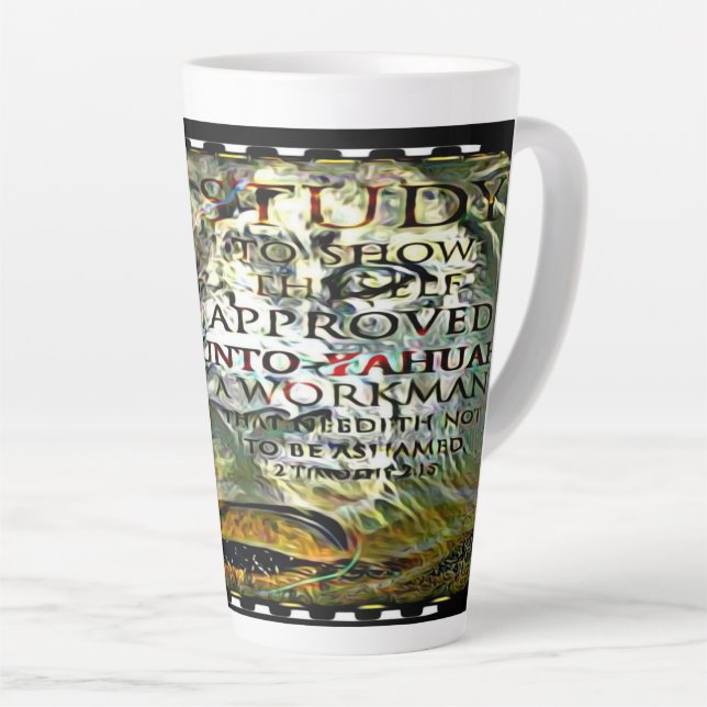 Caneca De Café Latte Imagens de Escritura 07 (Ângulo direito)