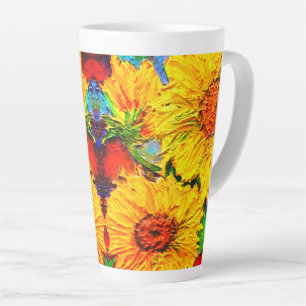 Caneca De Café Latte Impacto Girassóis