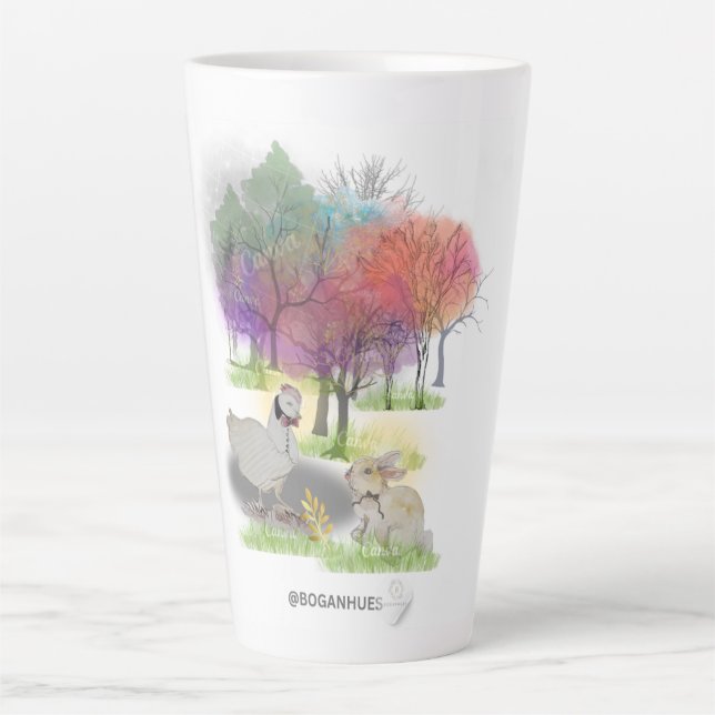 Caneca De Café Latte Impressão Boganhues Pipa & Marlow (Frente)