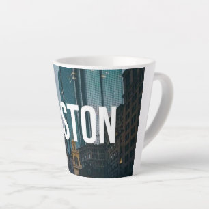 Caneca De Café Latte Impressão da Paisagem Urbana de Boston Antiga - Ar