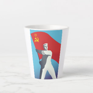 Caneca De Café Latte Impressão de arte vintage de trabalhador da União 