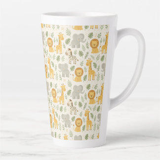 Caneca De Café Latte impressão de berçário de animais da savana