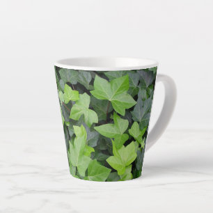 Caneca De Café Latte Impressão de Botânica de Ivy Verde