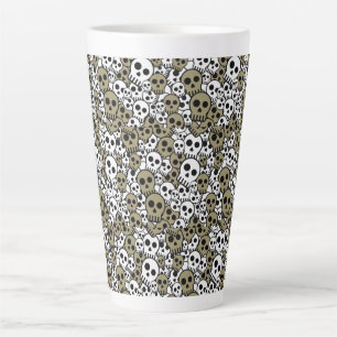 Caneca De Café Latte Impressão de Padrão Gótico Dourado