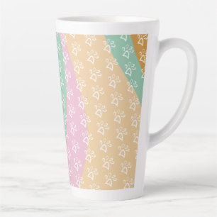 Caneca De Café Latte Impressão de Pata de Animal Retro Mármore Groovy  