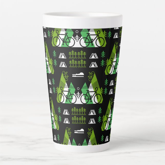 Caneca De Café Latte Impressão de Presente Com Bicicleta (Frente)