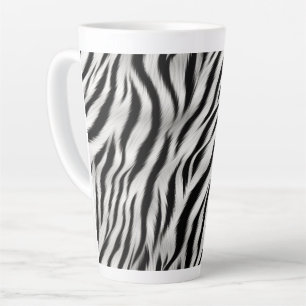 Caneca De Café Latte Impressão de Zebra Branca Negra