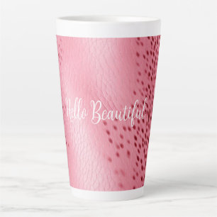 Caneca De Café Latte Impressão em animais de aparência rosa
