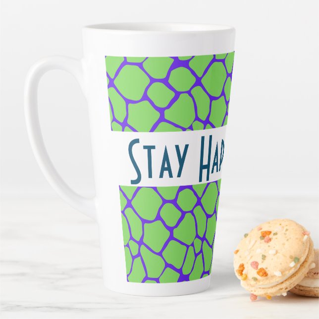 Caneca De Café Latte Impressão em animais verdes personalizada (In Situ)