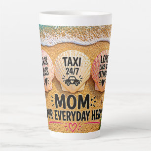 Caneca De Café Latte Impressão em Tela Envolvida FalsaCamiseta de Mãe E