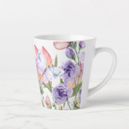 Caneca De Café Latte Impressão floral pintado à mão