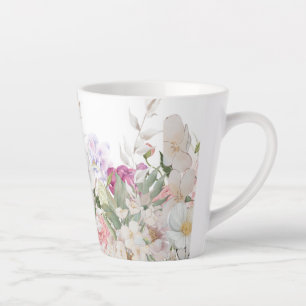 Caneca De Café Latte Impressão Floral pintado À Mão Belamente