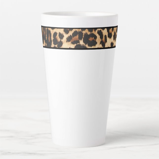 Caneca De Café Latte Impressão Latte Mug-Leopard (Frente)