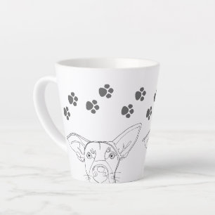 Caneca De Café Latte Impressões da face e da pata de pântanos