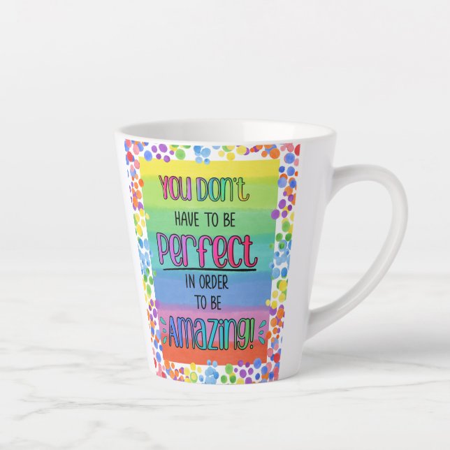 Caneca De Café Latte Incrível arco-íris Inspiracional (Direita)