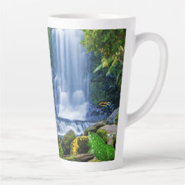 Caneca De Café Latte Incrível Floresta Tropical & Animais
