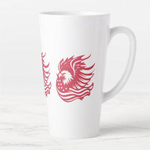 Caneca De Café Latte Incrível Trabalho de arte digital de Águia Patriót