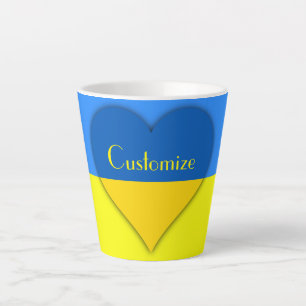 Caneca De Café Latte Indicador da Ucrânia Blue Yellow Thunder_Cove 