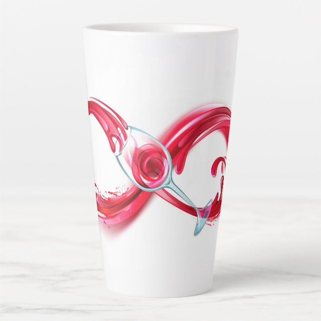 Caneca De Café Latte Infinidade com vinho tinto (Frente)