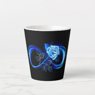 Caneca De Café Latte Infinito brilhante com rosa azul