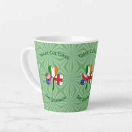 Caneca De Café Latte Inglaterra Irlanda EUA Shamrock Flag Personalizado