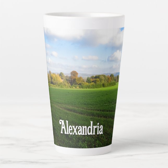 Caneca De Café Latte Inglês Autumn Countryside - Grande Personalizado (Frente)