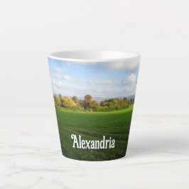 Caneca De Café Latte Inglês Autumn Countryside - Pequeno Personalizado