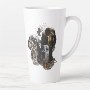 Caneca De Café Latte Inglês Setter, caça à galinha