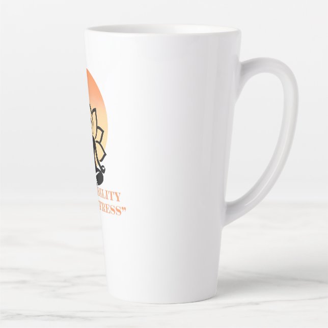 Caneca De Café Latte Inhale Peace Exhale Stress Yoga Quote (Direita)