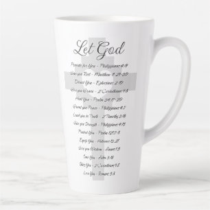 Caneca De Café Latte Inspiração da escritura de Deus