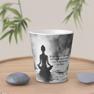 Caneca De Café Latte Instrutor de Meditação de Yoga Lotus Pose Pintura