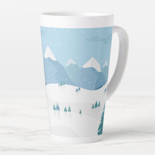 Caneca De Café Latte Inverno (Ângulo direito)