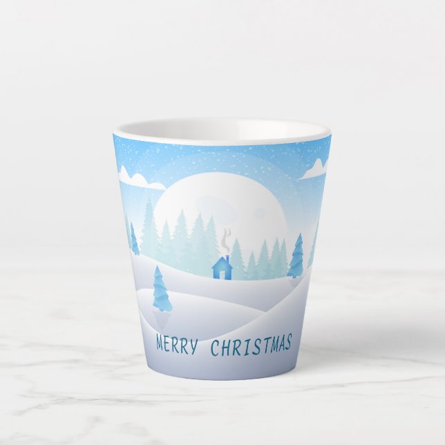 Caneca De Café Latte Inverno - Feliz Natal (Frente)