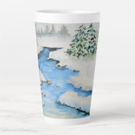 Caneca De Café Latte Inverno no Vale