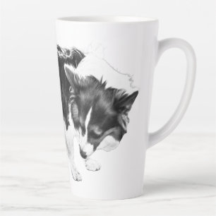 Caneca De Café Latte Investigador de Folha de fosco