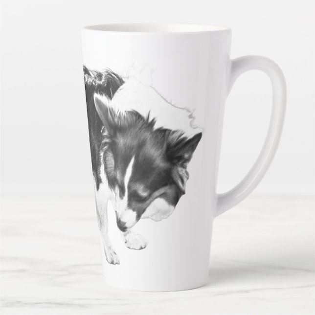 Caneca De Café Latte Investigador de Folha de fosco (Direita)