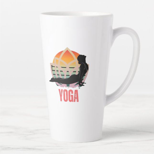 Caneca De Café Latte Ioga: Abrace o Fluxo (Direita)