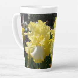 Caneca De Café Latte Íris Íris Iris Irises Flores Amarelas Flores