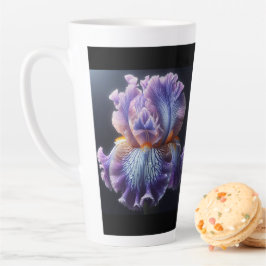Caneca De Café Latte Íris Roxo Floral Roxo e Azul