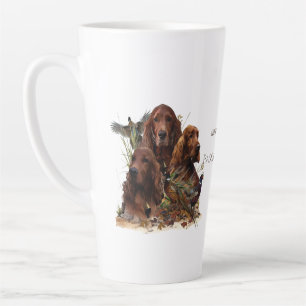 Caneca De Café Latte Irish Setters com Faasants - Caça à Paixão